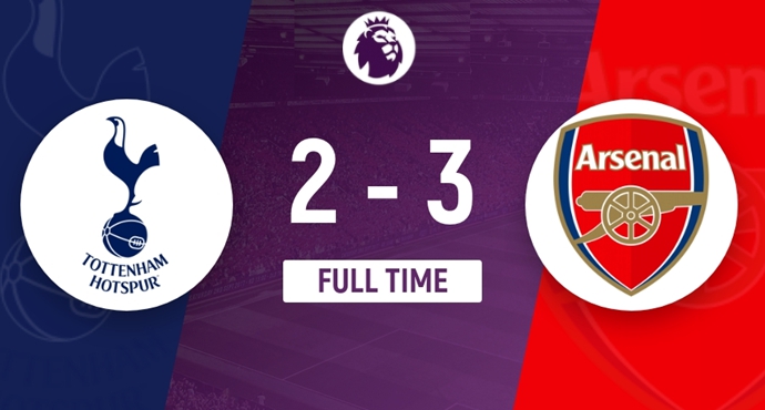 อาร์เซนอล 3-2 ท็อตแน่ม ขึ้นนำจ่าฝูงด้วย 80 คะแนน
